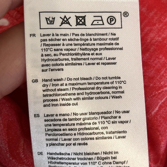 MAJE Womens Red Ripia Twist-Front Polka-Dot Floral Jacquard Mini Dress Sz Small - Picture 9 of 12